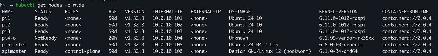 A very diverse K8S Cluster ready to adopt another node