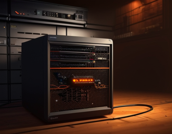 Rock 5 ITX board in a dimly lit server rack with dramatic side lighting